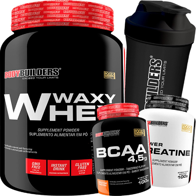 Whey Protein 900g + Creatina 100g + Bcaa 100g + Coqueteleira Sabor Chocolate Whey Protein 900g + Creatina 100g + Bcaa 100g + Coqueteleira Sabor Chocolate