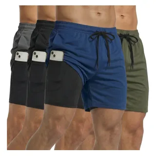 Kit 4 Shorts Bermuda Duplo 2 Em 1 Treino