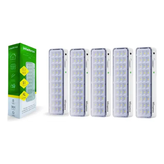 Luminária De Emergência Led Kit 5 Un Intelbras Lea 31