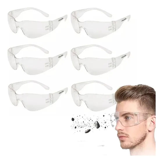 6 Gafas De Seguridad Proteccion Uv Ansi Z87 Policarbonato