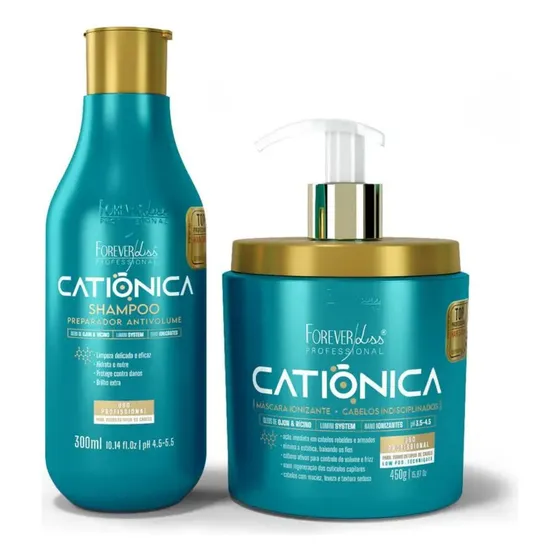 Kit Shampoo E Mascara Capilar Catiônica Forever Liss