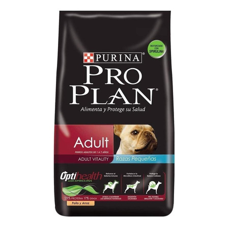 Alimento Pro Plan OptiHealth para perro adulto de raza  pequeña sabor pollo y arroz en bolsa de 7.5kg