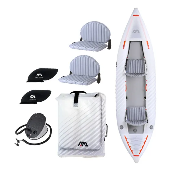 Kayak Inflable Ultraliviano Aqua Marina Halve Single/doble Color Gris