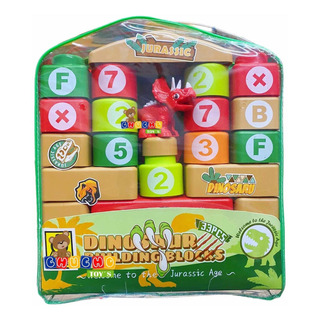 Bolsa Bloque De Construcción Dinosaurios Juguete 33pzs Bolsa Bloque De Construcción Dinosaurios Juguete 33pzs
