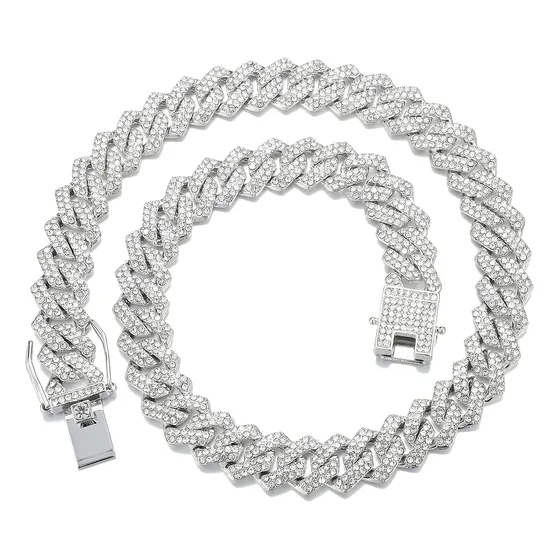 Cadena Miami Cubana Full Ice Drip Shadow Ice Diamantes Stras