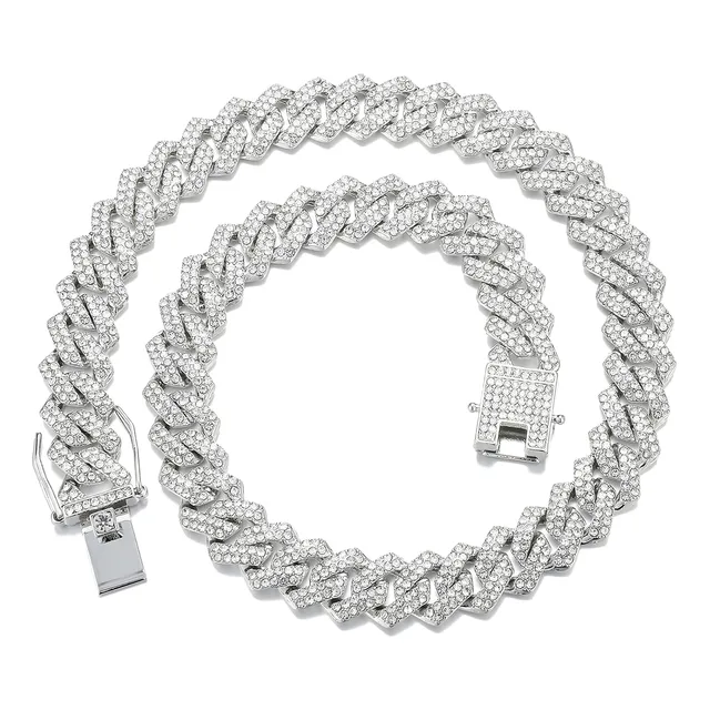 Cadena Miami Cubana Full Ice Drip Shadow Ice Diamantes Stras