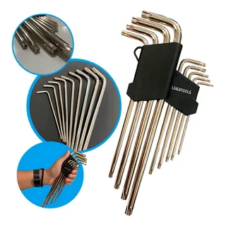Jogo Chave Torx Tipo L Extra Longa Com Furo 9 Pcs Lugatools Jogo Chave Torx Tipo L Extra Longa Com Furo 9 Pcs Lugatools