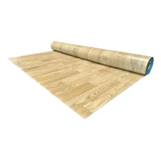 Piso Vinílico Simil Goma Madera Rollo X 10m2 Espesor 1.2mm
