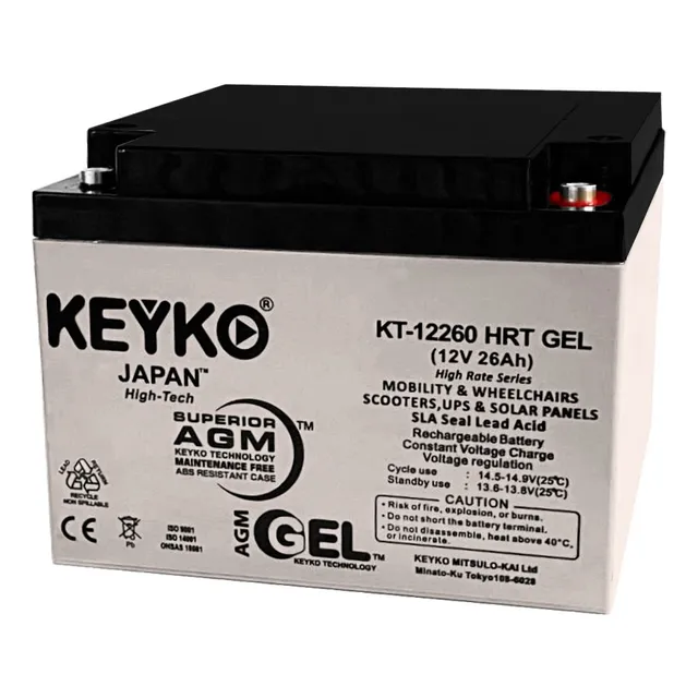 Bateria 12v 26ah Respaldo Paneles Solares Agm Hrt Gel Keyko