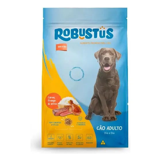 Ração Premium Dia A Dia Cachorro Cães Adulto 15kg Robustus