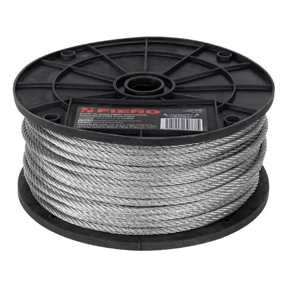 Cable De Acero 3/16  Rígido 7x7 Hilos 75 M Fiero 44206