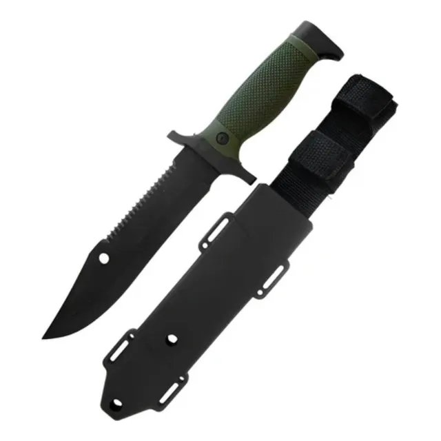 Cuchillo Navaja Táctico Militar Multifuncional Mango Verde
