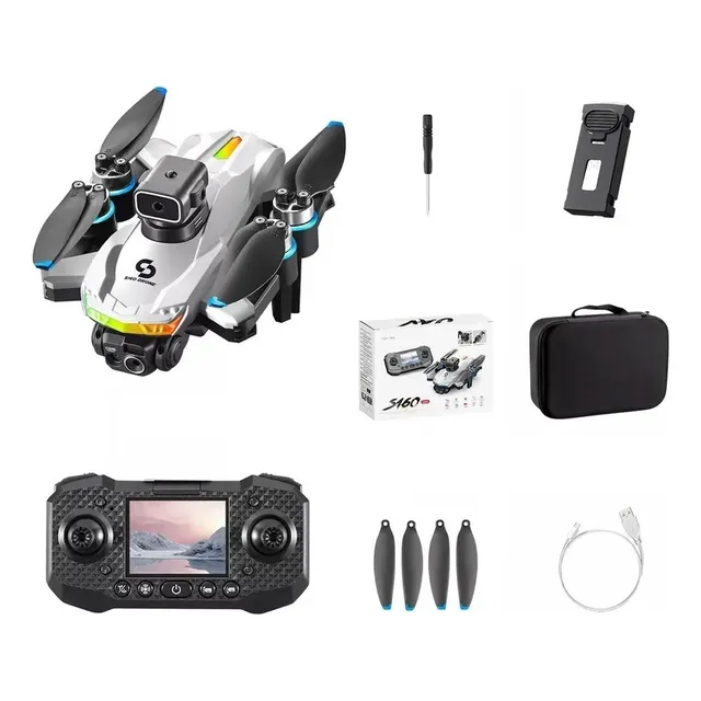 Drone S160 Wifi Evita Obstaculos Doble Camara Control 360° Blanco