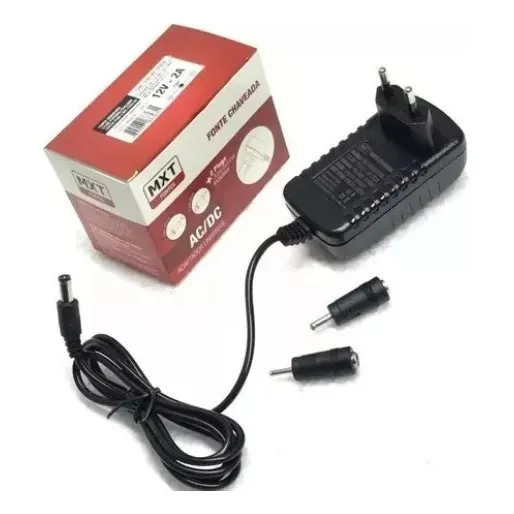 Fonte 12v 2a 24w Bivolt Plug P4 Com Led Cabo 1 Metro 