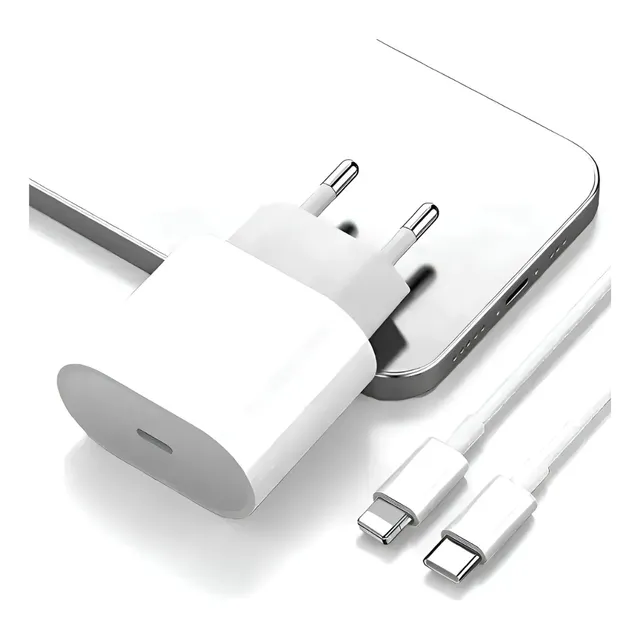 Carregador Turbo Para iPhone 8 Plus X Xr 11 12 13 14 Pro Max Cor Branco