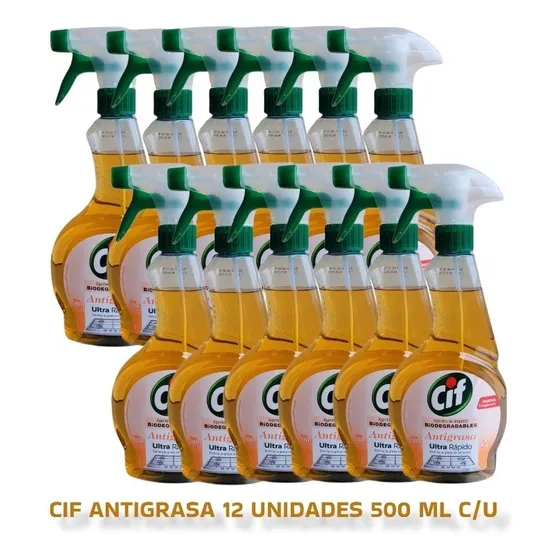 Cif Antigrasa Pack 12 Unidades X 500ml C/u Biodegradable