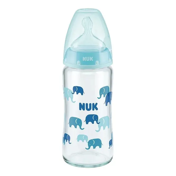 Mamadera De Vidrio 240 Ml Azul First Choice Nuk
