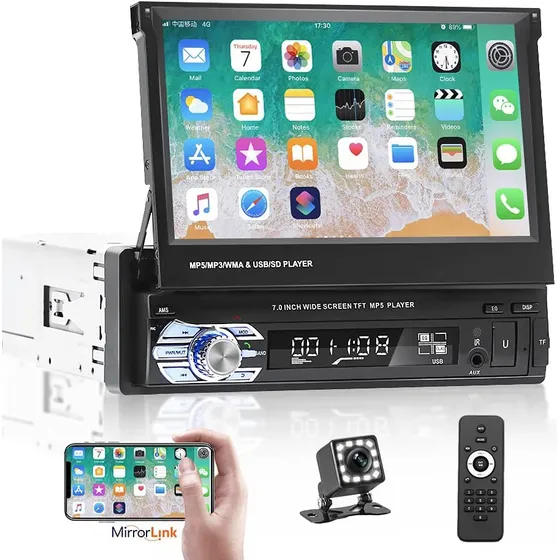 Radio Retráctil 7 Pantalla Táctil Coche Reproductor Mp5