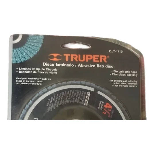 Disco Laminado De 4 1/2  120 Granos 7/8  Truper