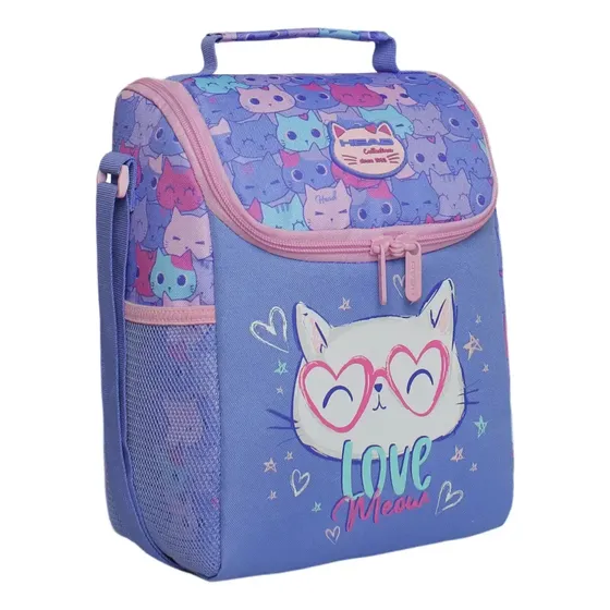 Lonchera Infantil Niña Fresh Gato Lila Head Violeta
