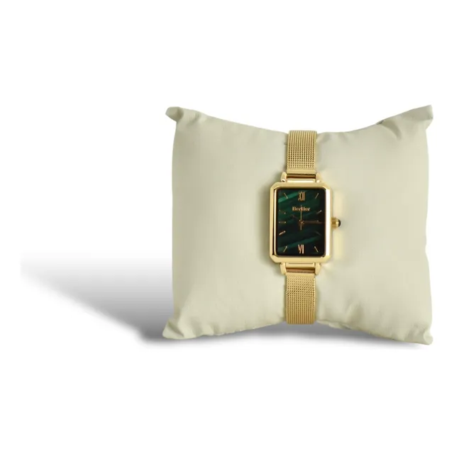 Reloj De Dama, Rectangular, Circular, Rosa, Dorado, Verde