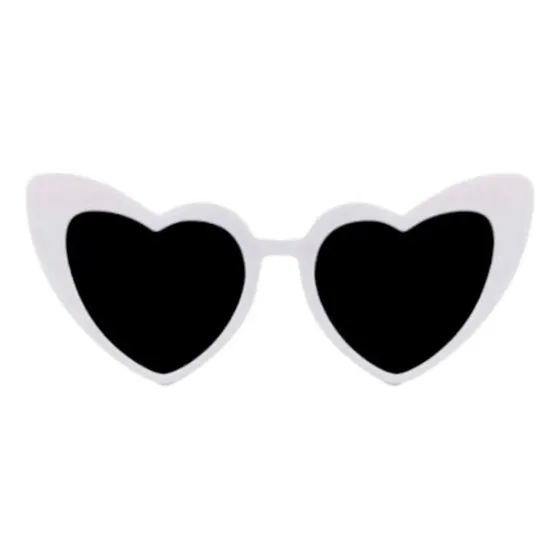 Pack 6 Anteojos De Sol Con Forma De Corazon Por Mayor Corazon Retro Blanco