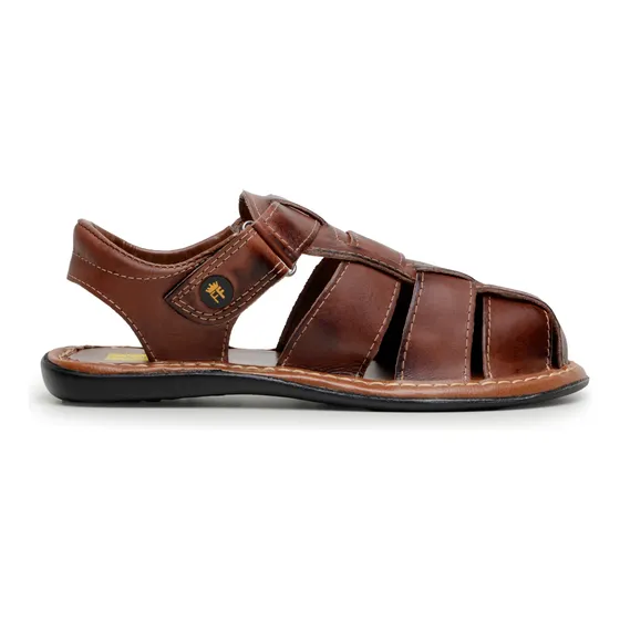 Chinelo Sandalia Fechada Franciscana Em Couro  