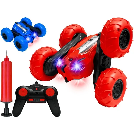 Auto A Radio Control Remoto Todo Terreno Luces Led 360º Color Rojo