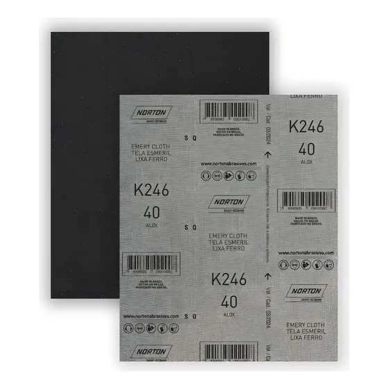Kit Com 25 Folhas De Lixa De Ferro Grão 80 - Norton