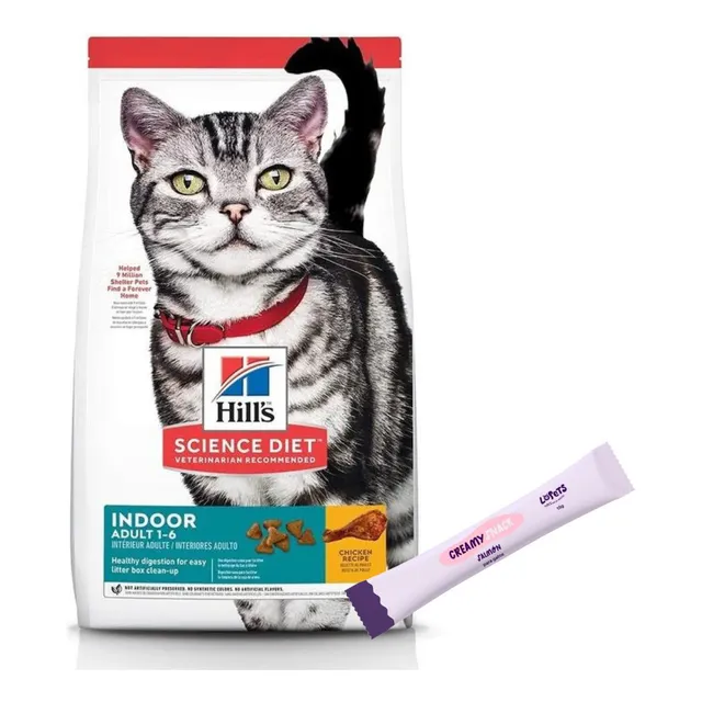 Alimento Hills Gato Adulto Indoor 1 A 6 Años 1,6 Kg + Regalo