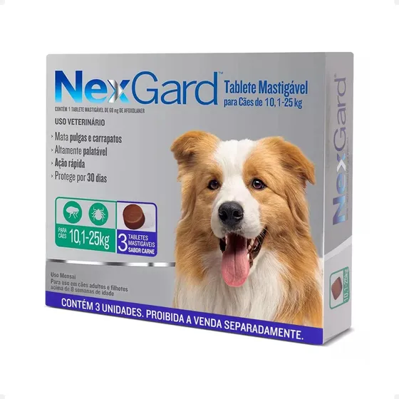Nexgard Promoção Antipulgas E Carrapatos 10 A 25kg C/3