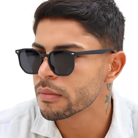 Óculos De Sol Hexagonal Premium Proteção Uv400 Flexivel Moda Vintage Kit Case Brinde Tendencia Cacife Brand Acetato Italiano