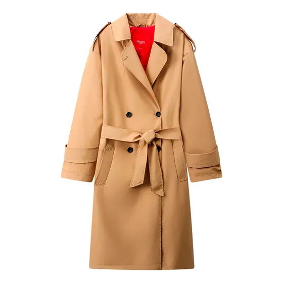 Trench Mujer Oriero Love Tapado Abrigo C/cinto Antidesgarre
