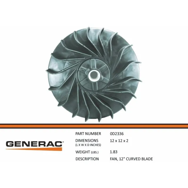 Turbina Aspa Ventilador 12' Generador Generac 0d2336