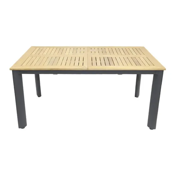 Mesa Extensible Aluminio Y Madera Teca 153 Cm Delux