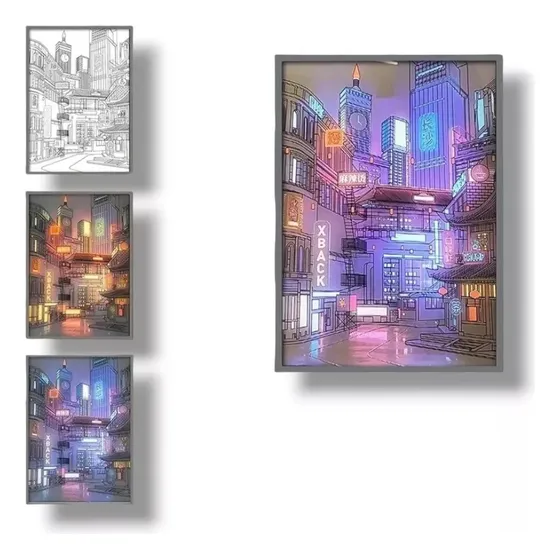 Cuadro De Foto Con Luz Led Cartel Luminoso 5 Volt 3 Colores