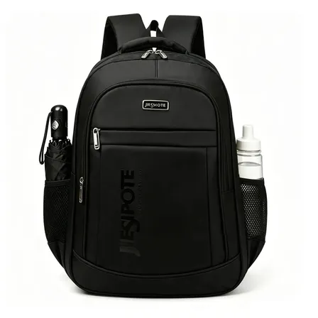Mochila estudantil, impermeável, reforçada, com espaço para copos de água e guarda-chuva, pode acomodar notebook, grande capacidade com múltiplas compartimentos e abertura de 24L, ideal para viagens