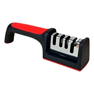 Afiador Amolador De Facas E Tesouras 4 Em 1 Profissional Cor Preto