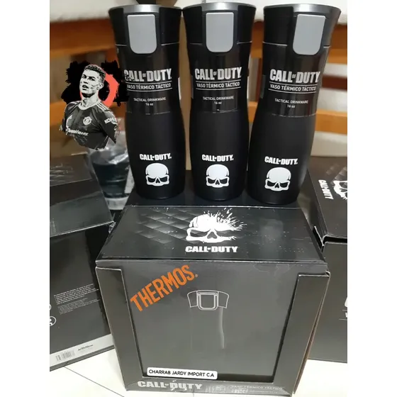 Termo Táctico Call Of Duty 16 Oznegro Mate Y En Acero Inox