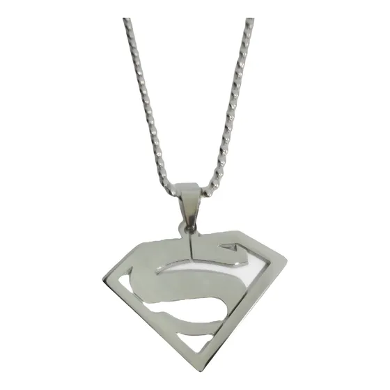 Collar Cadena Y Dije Superman Acero Inoxidable
