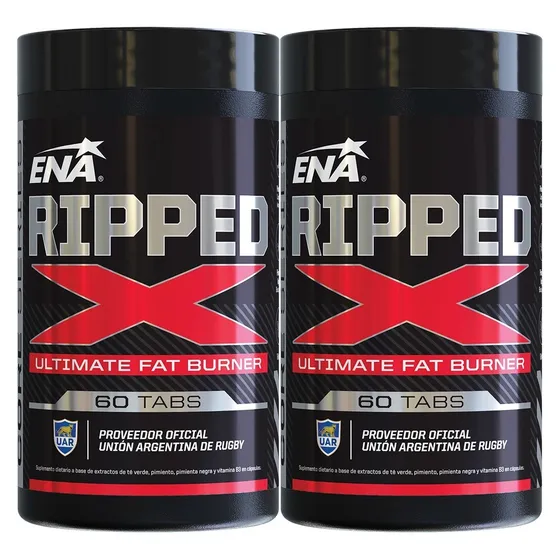 2 Ripped X Ena 60 Tabletas Ultra Quemador De Grasas + Dieta