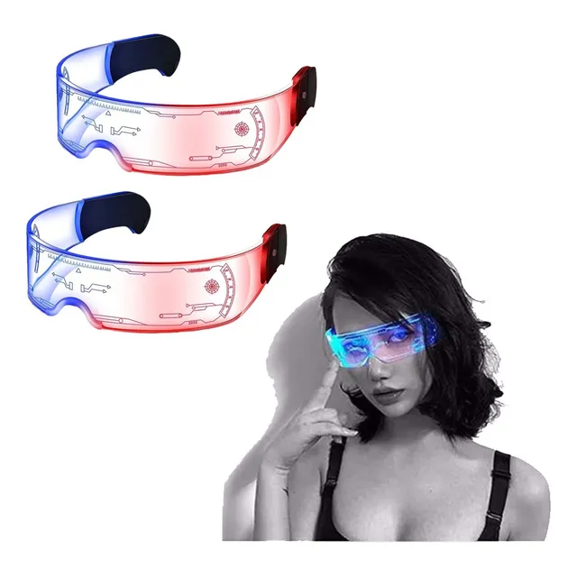 7 Colores Lentes Led Fiesta Gafas Cyberpunk Led Luminosa 2pz