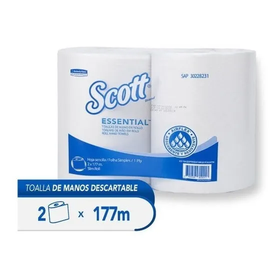 Toalla De Mano Scott® Airflex - 2 Rollos 177 Mts