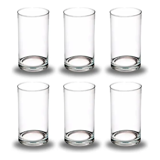 Kit Jogo 6 Copos De Vidro 380ml Long Drink Suco Água Refri
