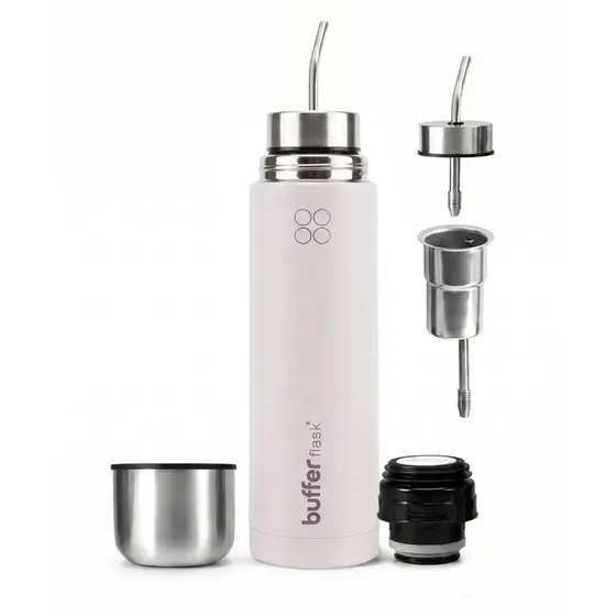 Termo Mate Autocebante Acero Inox 750ml Buffer Matero 2en1 Doble Pared Bombilla Color Pinky