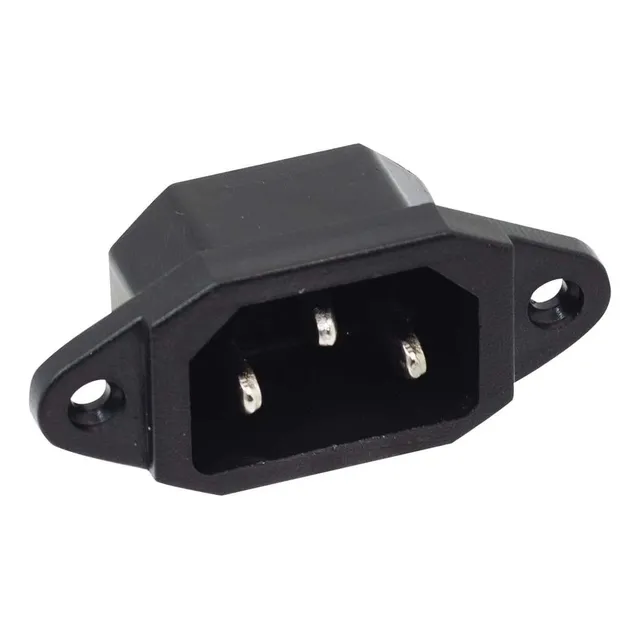 Plug Para Cómputo Trifásico 3 Pines 220v 10a Ac-049 Opalux Color Negro