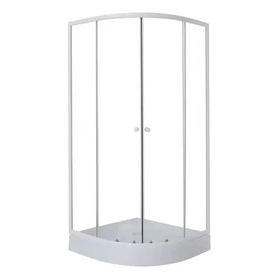 Cabina De Ducha Curva 200x80x80 Vidrio Templado 6mm Aluminio