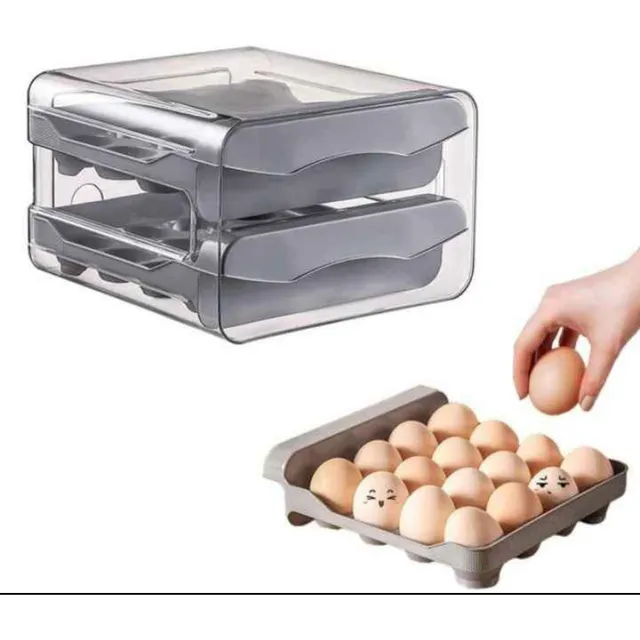 Porta Huevos Organizador Acrílico Dos Niveles  