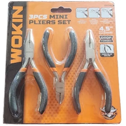 Juego Alicate, Pinza, Cortadora 4.5puLG.
