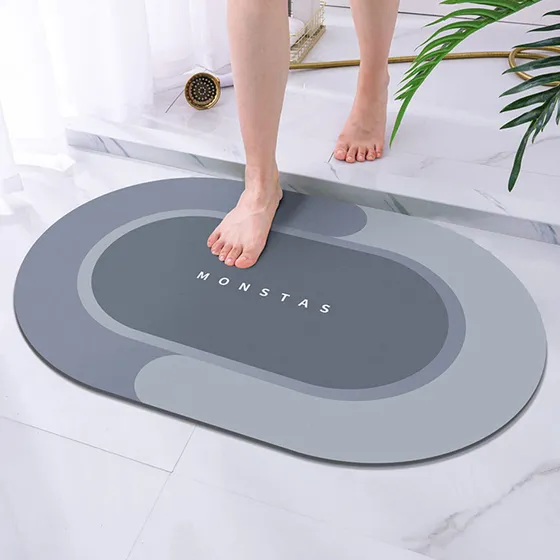 Alfombra Baño Moderna Tierra Diatomea Super Absorbente Color